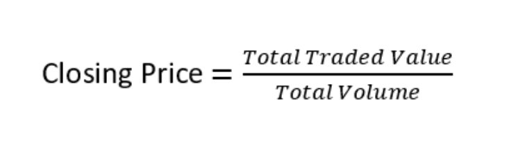 Closing Price formula