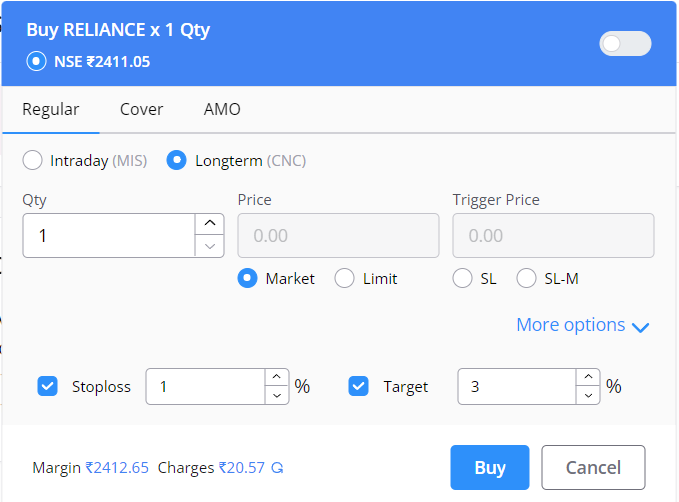 Target Stop Loss